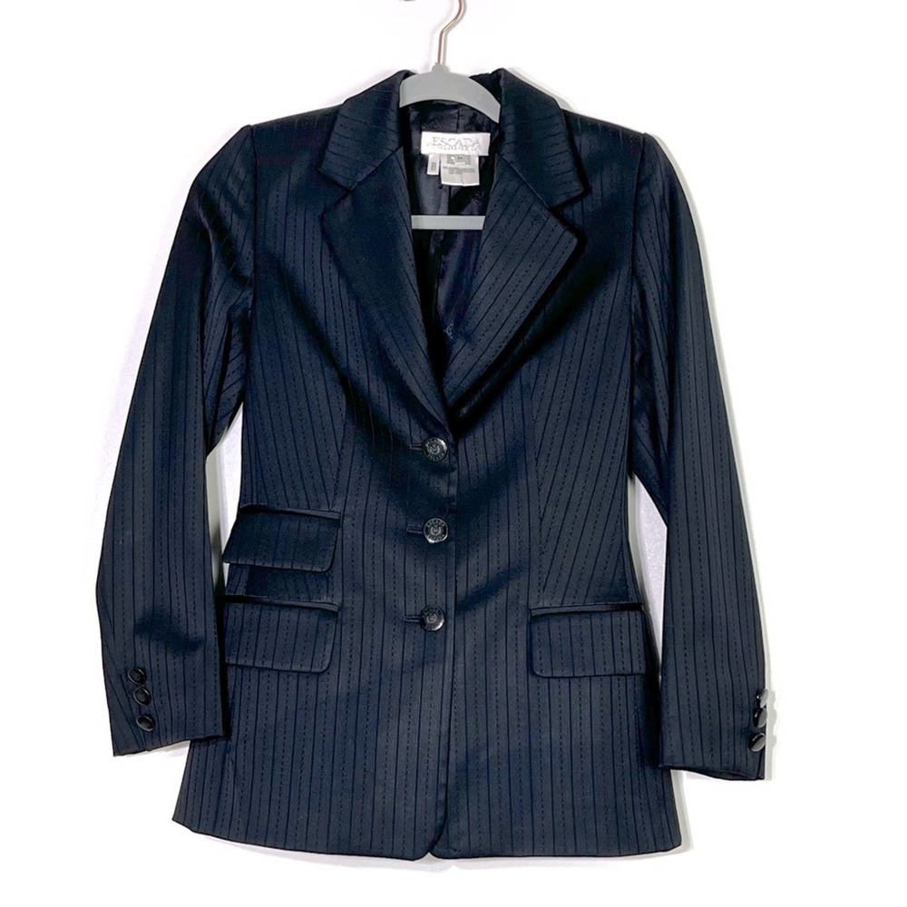 Escada 3-Piece Wool Suit Blazer Skirt Pants Size 34 EUC